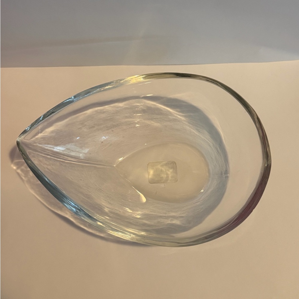 Crate & Barrel Tear Clear Glass Wink Bowl